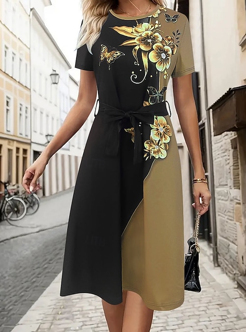 knee length dresses for ladies Long Sleeve A-Line Midi Dress – iconic luxe main image 0
