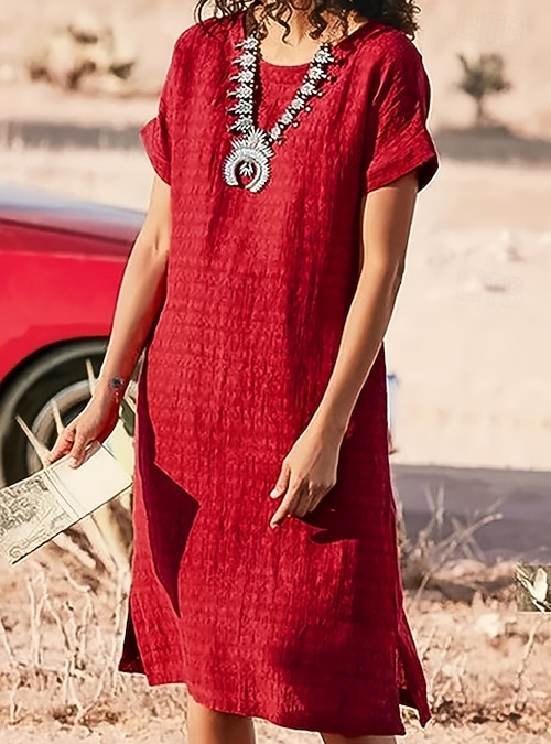 knee length dresses for ladies Brylin Linen Midi Dress main image 0