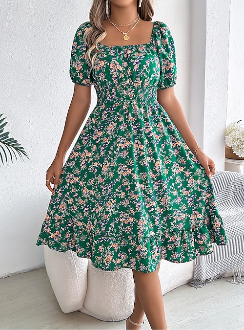 white christmas dresses Everleigh milkmaid Sleeve Exposed Back Dress White L main image 0