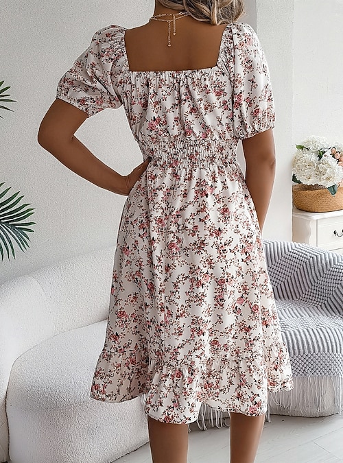 chinese dress ladies 100% Linen Dress - 3/4 Sleeves Relaxed Fit Dress - Perfect for Summer - Mint Green main image 1
