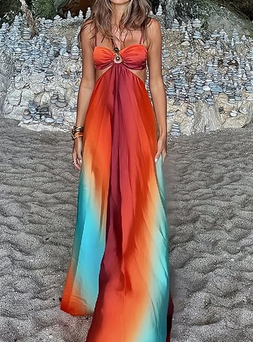 strapless open back dress McCall Modest Midi in Orange Daisy – A Closet Full of Dresses main image 0