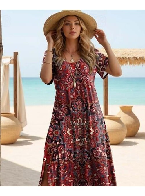 maroon summer dress Thats So Fetch | Oaklee | Burgundy Short Sleeve Maroon Summer Dress - Sweet
