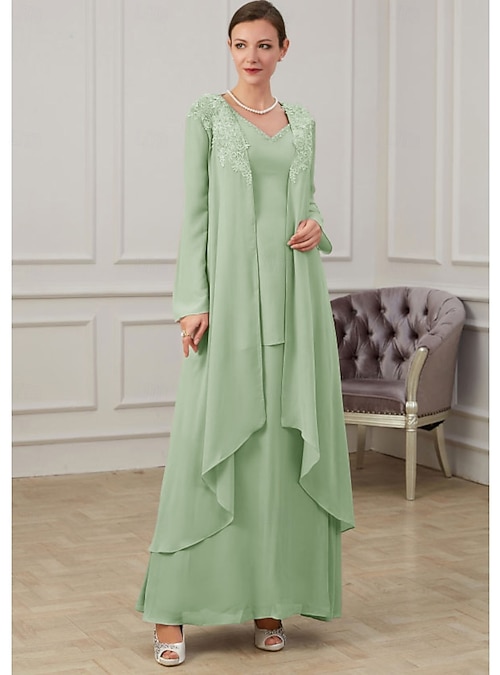white christmas dresses Long Mother of The Bride Formal Jacket Dress by Eva Fashion 3094