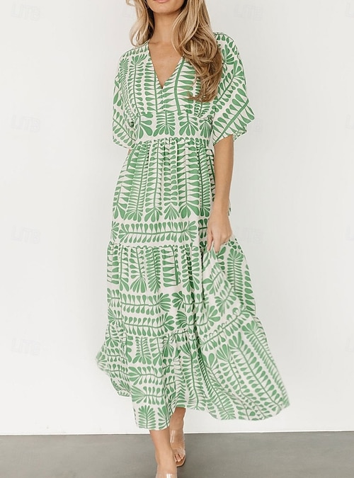 Women's Midi Dress Casual Dress Boho Chic Dresses Boho Dress Bohemia Vintage Stylish Vacation Casual Daily Regular Fit Stripe Short Sleeve V Neck Women's Midi Dress Casual Dress Boho Chic Dresses Boho Dress Bohemia Vintage Stylish Vacation Casual Daily Regular Fit Stripe Short Sleeve V Neck