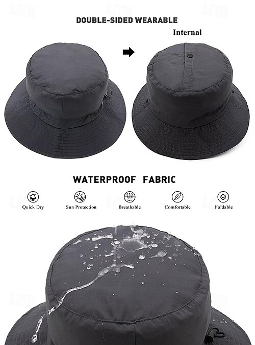 Cappello Da Pescatore Pieghevole - Unisex, 100% Poliestere, Con Coulisse, Leggero Da Viaggio