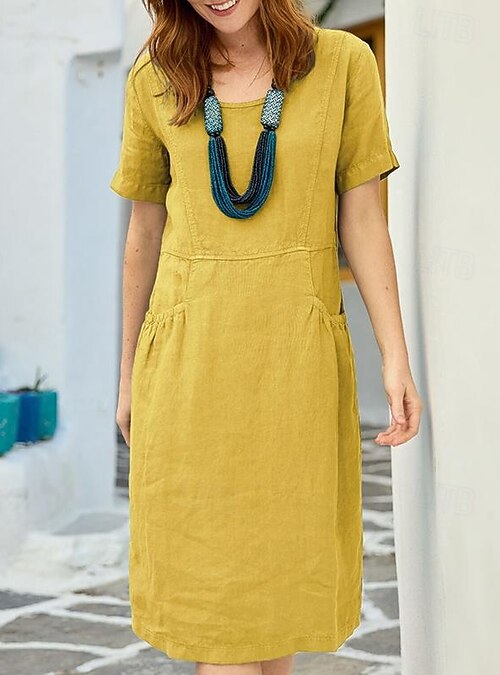 chinese dress ladies Annalissa Linen Mini Dress