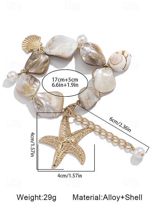 Collana Boho Con Stella Marina E Conchiglia - Girocollo Estivo A Strati Con Perline - Accessorio Spiaggia Donna