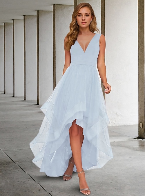 powder blue semi formal dress Ella Light Blue Off Shoulder Formal Dress - US 2 main image 0
