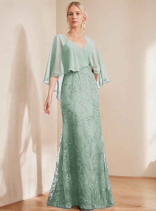 white christmas dresses Ready to Ship Chiffon One Shoulder Shawl Mother of Bride Dress main image 0