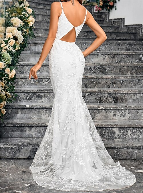 knee length dresses for ladies Trumpet/Mermaid V-Neck Satin Sleeveless Sweep/Brush Train Prom Evening –  Dessiny main image 0