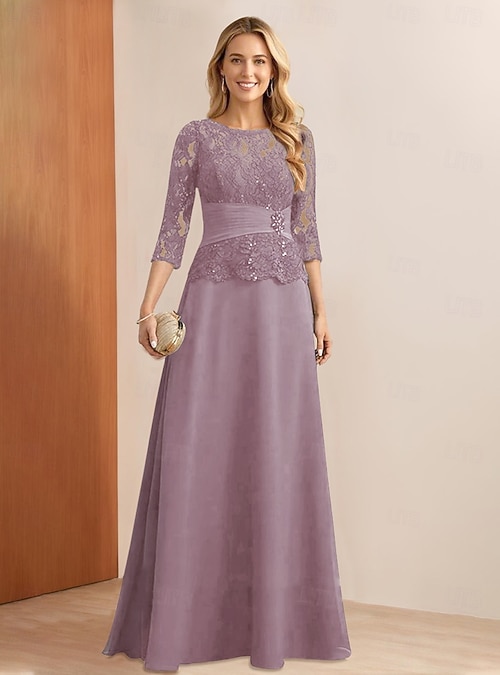 classic wedding dress lace Vintage Lace Long Sleeves Wedding Dress Ball Gown Off The Shoulder – Lisposa main image 1