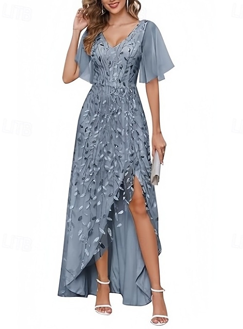 navy blue dress for baby girl Plus Size Sleeveless Double V-Neck Sequin Midi Wedding Guest Dress with Tulle