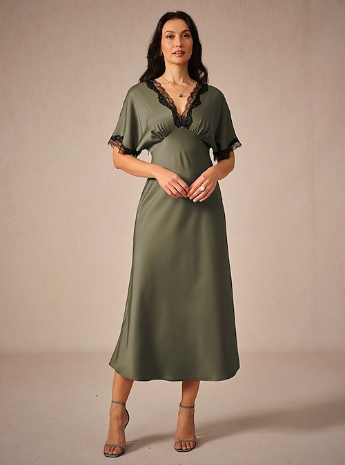 stunning beach dresses Olive Short Dress With Ruched Bottom