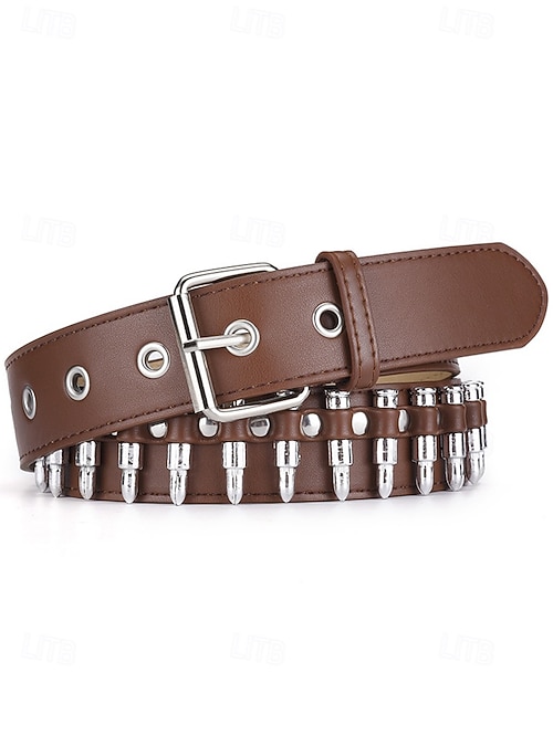 Cintura Punk Rock Da Uoo Con Borchie A Fora Di Proiettile – Cintura Gotica In Siilpelle Nera Con Rivetti E Fibbia In Etallo Per Otociclisti, Concerti E Festival Del 2025 A GBP £14 - Foto 8