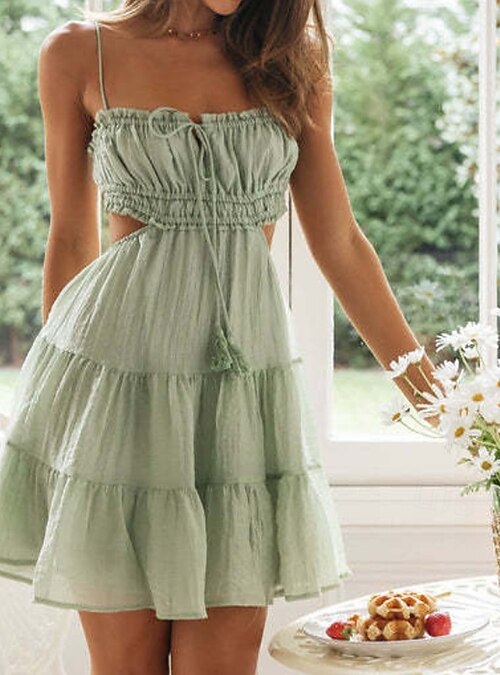 Women's Mini Dress White Dress Graduation Dress Slip Dress Fashion Holiday Graduation Weekend Regular Fit Plain Sleeveless Spaghetti Strap Light Yellow Black White Light Green Summer 2026 - $34.99 Women's Mini Dress White Dress Graduation Dress Slip Dress Fashion Holiday Graduation Weekend Regular Fit Plain Sleeveless Spaghetti Strap Light Yellow Black White Light Green Summer 2026 - $34.99