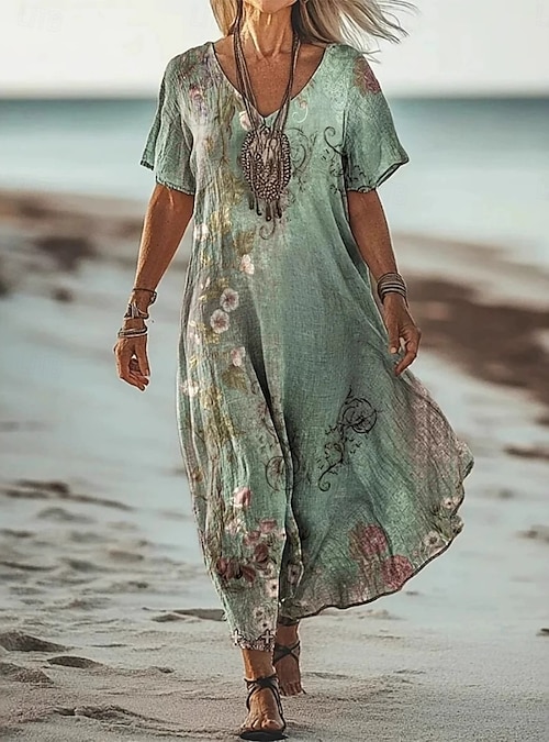 light green boho dress Light Green Boho Dress main image 0