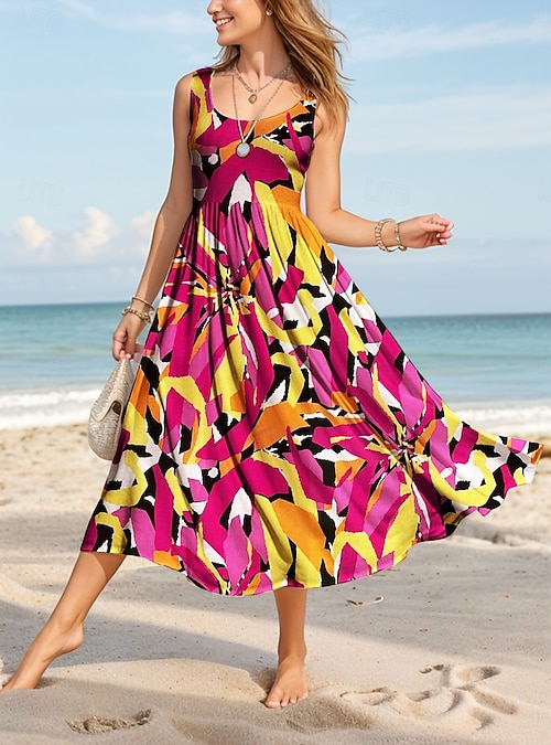 Women's Midi Dress Casual Dress Sundress A Line Dress Off The