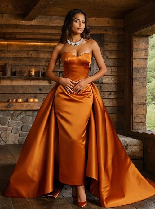 Long Sleeves Burnt Orange Dress Formal Mermaid Prom Elegant Orange Evening Gowns Mermaid Trumpet Court Train Floor Length Evening Gown Ball Gown Long Sleeves Burnt Orange Dress Formal Mermaid Prom Elegant Orange Evening Gowns Mermaid Trumpet Court Train Floor Length Evening Gown Ball Gown