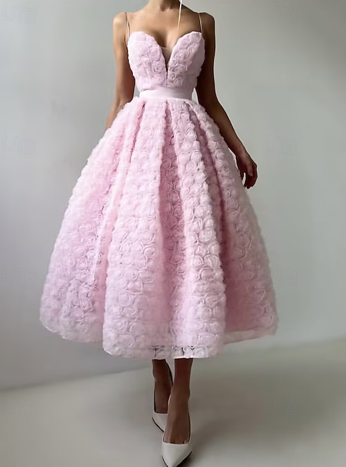 A-Line Floor Length Prom Dresses Celebrity Style Floral Red carpet  Sleeveless V Neck Formal Wedding Guest Belt / Sash Tulle with Shouder  Flower 2026 - $178.99