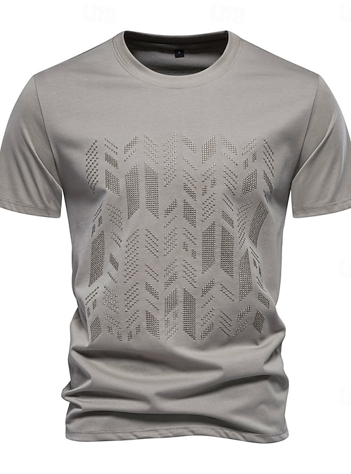 T-shirt Homme Slim Imprimé Col Rond 100% Coton - Tailles S à XXL, Neuf Avec étiquettes
