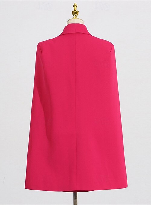 A-Line Cape Dresses Elegant Tuxedo Dress Hot Pink Wedding Wedding Guest  Short / Mini Long Sleeve V Neck Blazer Dress with Sequins 2026 - CAD $226.99