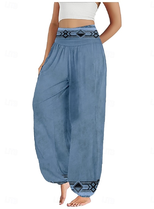 Per donna Pantaloni ispirati al lino Gamba larga Pantaloni Stile