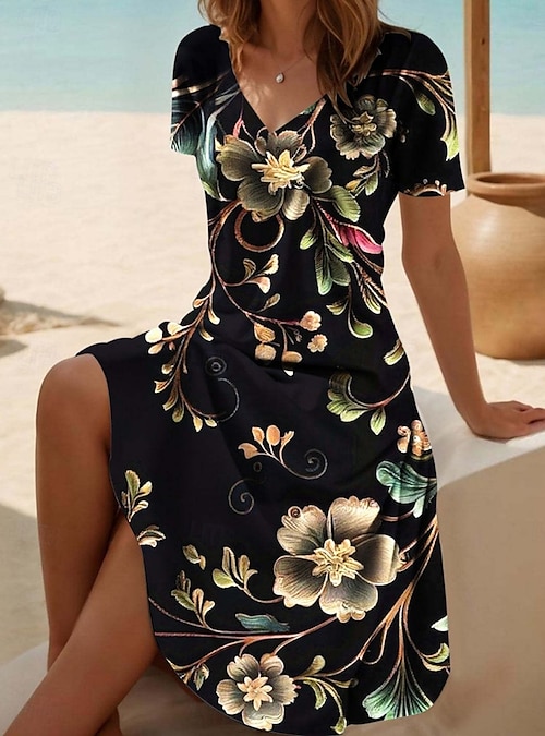 skater dress casual summer Abstract Camo Skater Dress, Casual Summer Dress