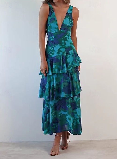 sachin and babi light blue dress Women Boho Style Long Off Shoulder Beach Summer Floral Print Vintage C