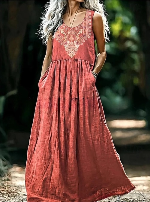 Mujer vestido largo vestido largo Vestido vintage Vestido bohemio