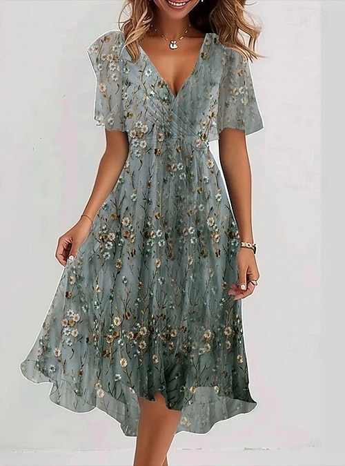 Women's Mini Dress Cocktail Dress Floral Dress Fashion Modern Outdoor Vacation Holiday Regular Fit Flower Short Sleeve V Neck Light Green Red Navy Blue Royal Blue Summer 2026 - AU $47.39 Women's Mini Dress Cocktail Dress Floral Dress Fashion Modern Outdoor Vacation Holiday Regular Fit Flower Short Sleeve V Neck Light Green Red Navy Blue Royal Blue Summer 2026 - AU $47.39