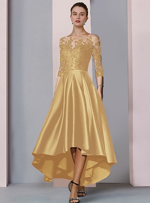 nordstrom evening dresses with sleeves wholesale A-Line Mother of the Bride Dress Wedding Guest Elegant High –  CNTNZ Dresses Wholesale main image 0