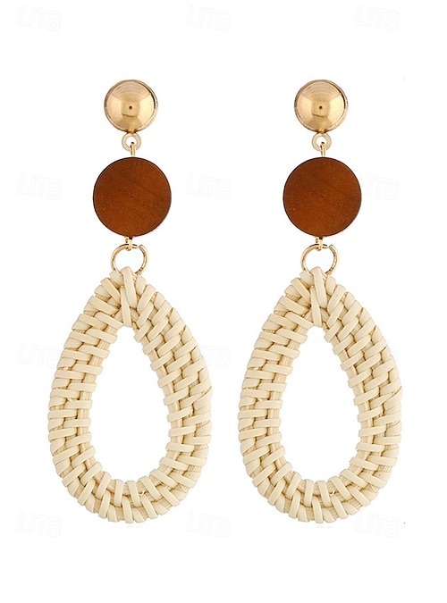 Coiris Orecchini Pendenti Bohémien In Denim E Conchiglia | Con Perle Poligonali A Forma Di Foglia, Fatti A Mano, Regalo Donna - 3
