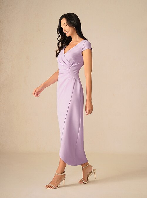 open lace back dress Women's Plain Solid Dress,Light Purple – All Brands Factory Outlet main image 0