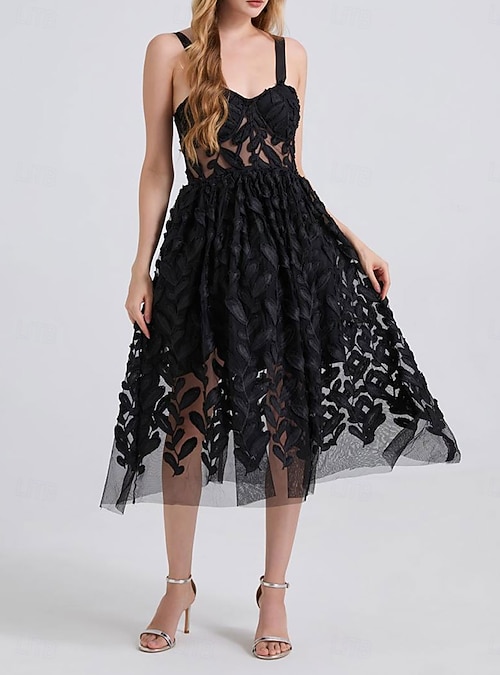A-Line Corset Dresses Embroidered Lace Dress Cocktail Wedding Guest Knee  Length Sleeveless Sweetheart with Strap 2026 - CAD $173.99