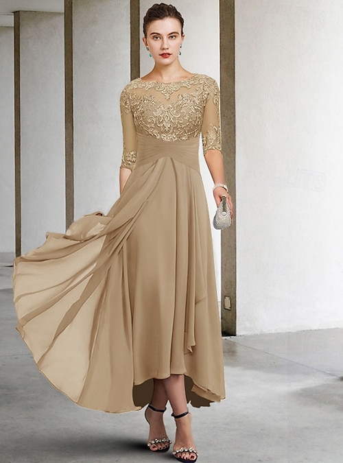Abito A-Line Madre della Sposa Ospite Matrimonio Elegante Taglie