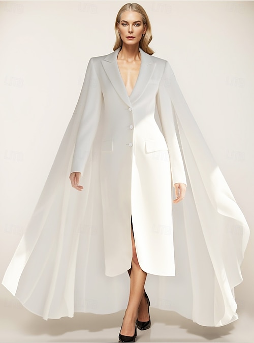 スーツ・フォーマル・ドレス layered cape dress Black Cape Blazer