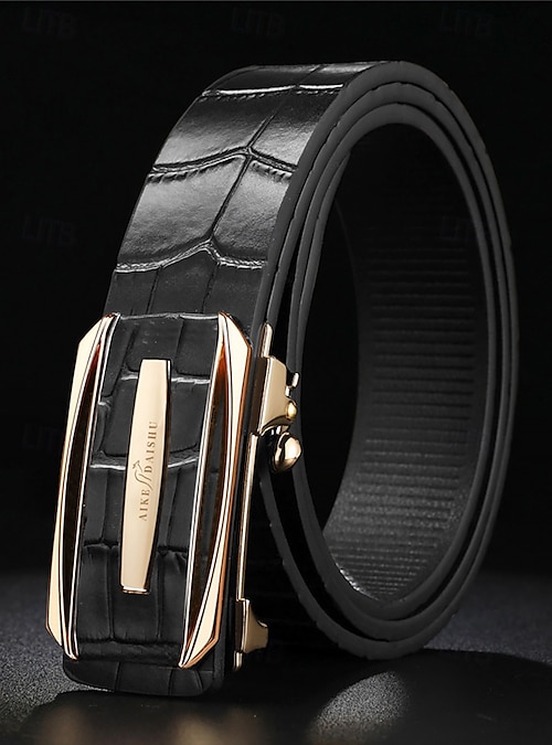 Men's Genuine Leather Ratchet Dress Belt with Automatic Buckle - Classic  Crocodile Pattern, Elegant Style, Suitable for Weddings, Business and  Formal Occasions 2026 - $32.99