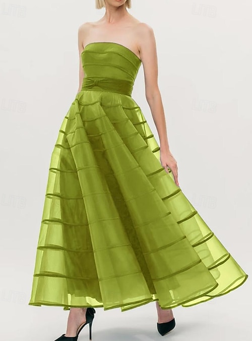 A-Line Cocktail Dresses Crinoline Dress Formal Wedding Tea Length Maxi Length Sleeveless Strapless Nylon with Bow(s) 2026 - kr.1589 A-Line Cocktail Dresses Crinoline Dress Formal Wedding Tea Length Maxi Length Sleeveless Strapless Nylon with Bow(s) 2026 - kr.1589