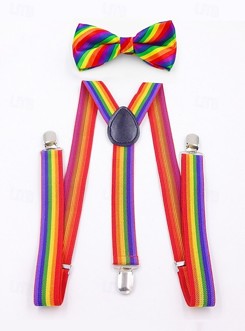 Bretelle Con Paillettes Bretelle Glitter Con Papillon - Argento, Oro O Arcobaleno | Per Feste E Carnevale Bretelle Vintage - Foto 8