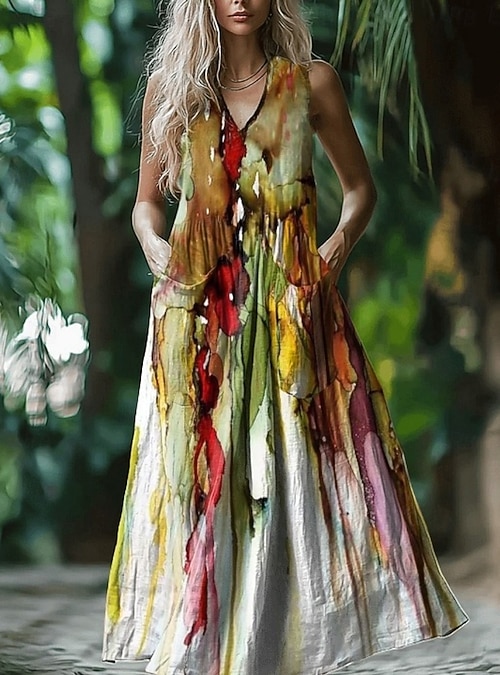 hyuna green dress Boho Midi Floral Dress main image 0