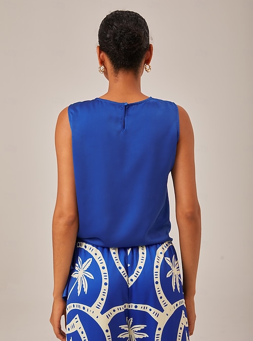 T-Shirt Senza aniche con Scollo A Barchetta da Donna Caicetta A