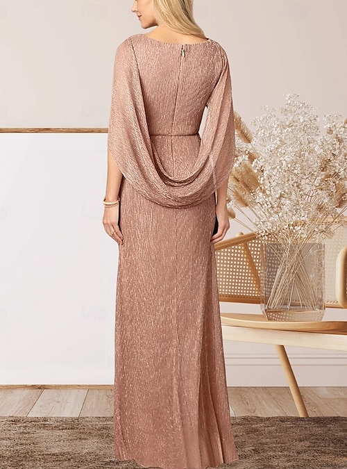 green emerald velvet dress Zapaka Women Dusty Rose Formal Dress A-Line Tea-Length Mother of The Bride Dress with Sequins, Dusty Rose / US2