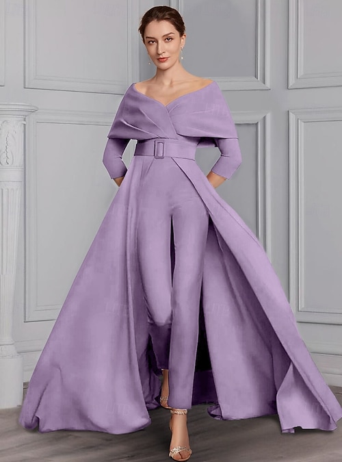 Bridesmaid Dress Lavender Jumpsuit For Wedding Party Wear Mauve