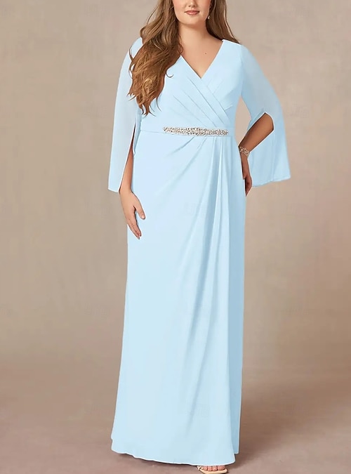 sachin and babi light blue dress A-Line/Princess V-neck Tea-Length Chiffon Mother of the Bride Dresses With  Lace Applique