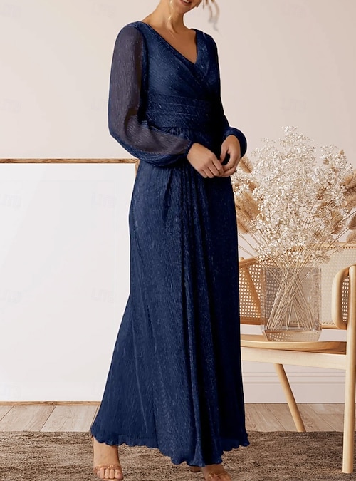 green emerald velvet dress Elegant Long Sleeve Tea Length Dress for Wedding Reception