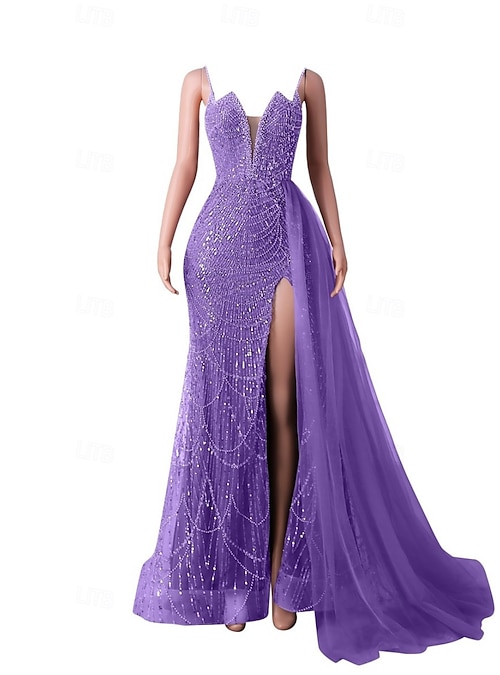 tall womens evening dresses Stretch Satin Beaded Sweetheart Trumpet Dress – Camille La Vie