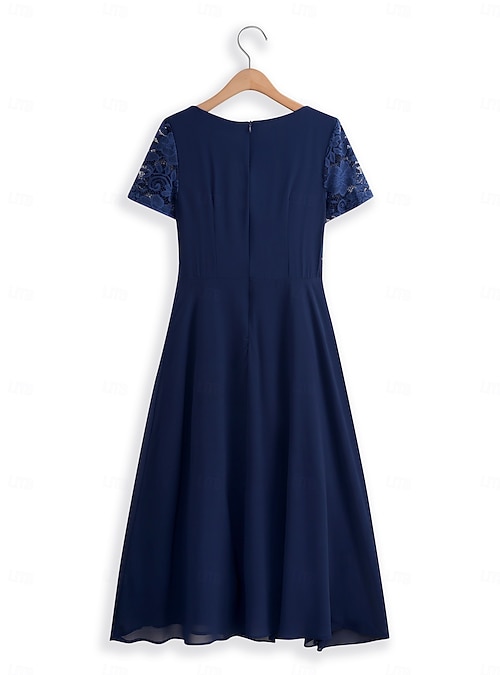 Slimming Dresses To Hide Tummy Women's Elegant Chiffon Midi Dress