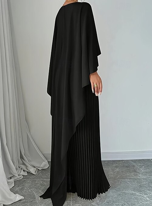 Women's Long Dress Maxi Dress Casual Dress Fashion Batwing Sleeve Outdoor  Party Holiday Regular Fit Plain Long Sleeve Crew Neck Black Red Beige  Summer 2026 - 35.99