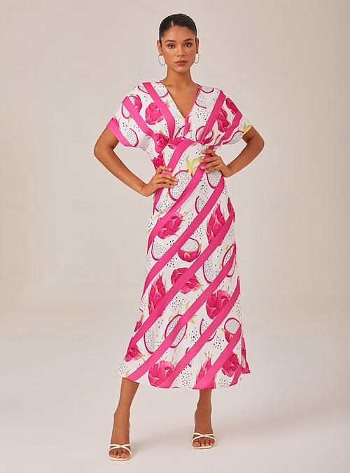 knee length dresses for ladies Elegant O-Neck Maxi Dress main image 1