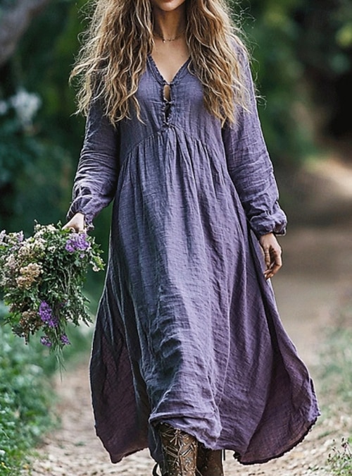 Women's Midi Dress Boho Dress Western Dress Vintage Fashion